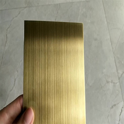 EN Ss304 Colored Stainless Steel Sheet Metal Hairline Finish 0.8mm Cold Rolled 1000*2000mm