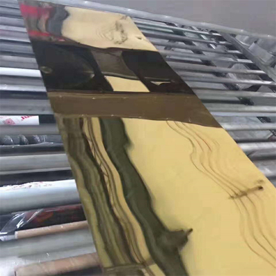 Colored Stainless Steel Sheets 304 Golden Surface 0.2mm Thickness Customized Size Cold- Rolled