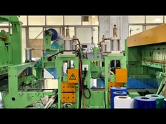 How stainless steel sheets being cut into desired sizes and filmed in one machine