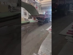 The stainless steel plate being loaded into the truck